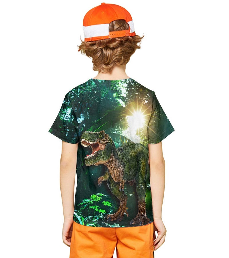 LAIDIPAS Boys Dinosaur Shirts Unisex Cool Graphic Kids T-Shirts 3D Animal Tees for Girls 10-13 Years - Image 3